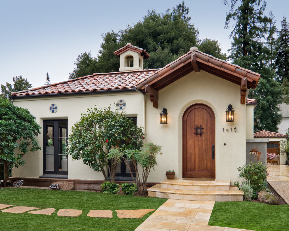 Photo of a mediterranean exterior in San Francisco with a gable roof.