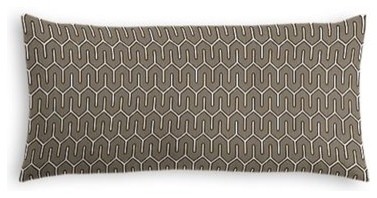 Taupe Geometric Custom Lumbar Pillow