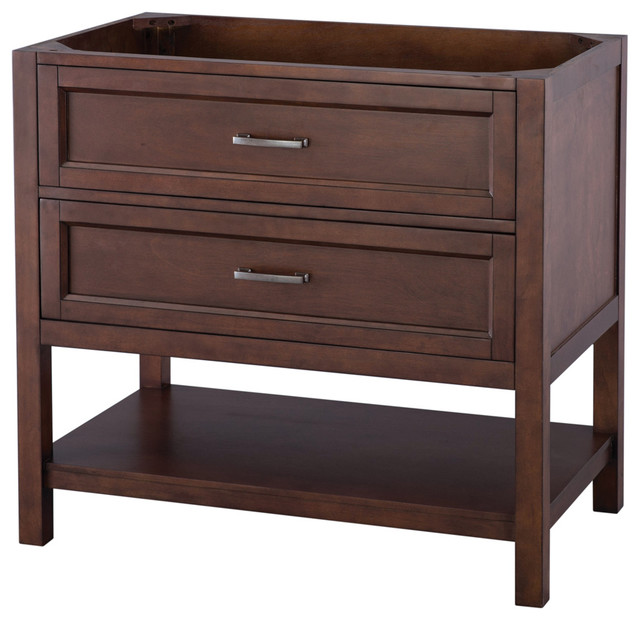 Georgette Walnut Bathroom Vanity Cabinet, 36"