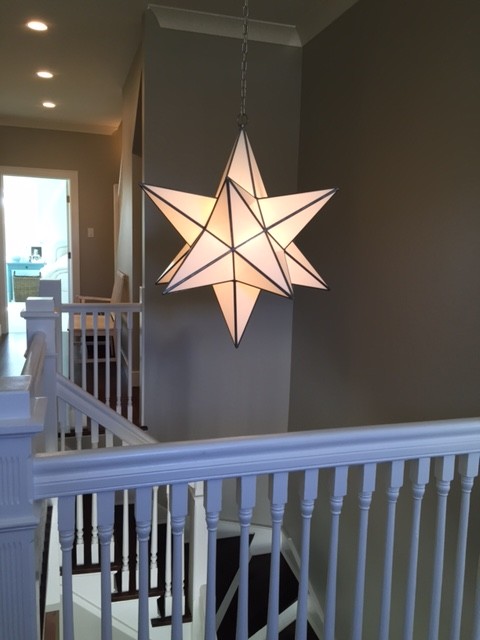 Inspiration for a transitional staircase remodel in Chicago