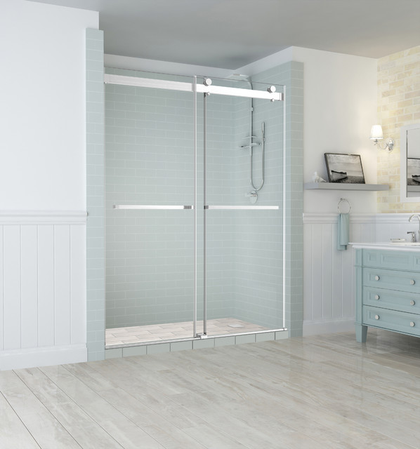 Rivage Frameless DoubleBypass Sliding Shower Door Contemporary