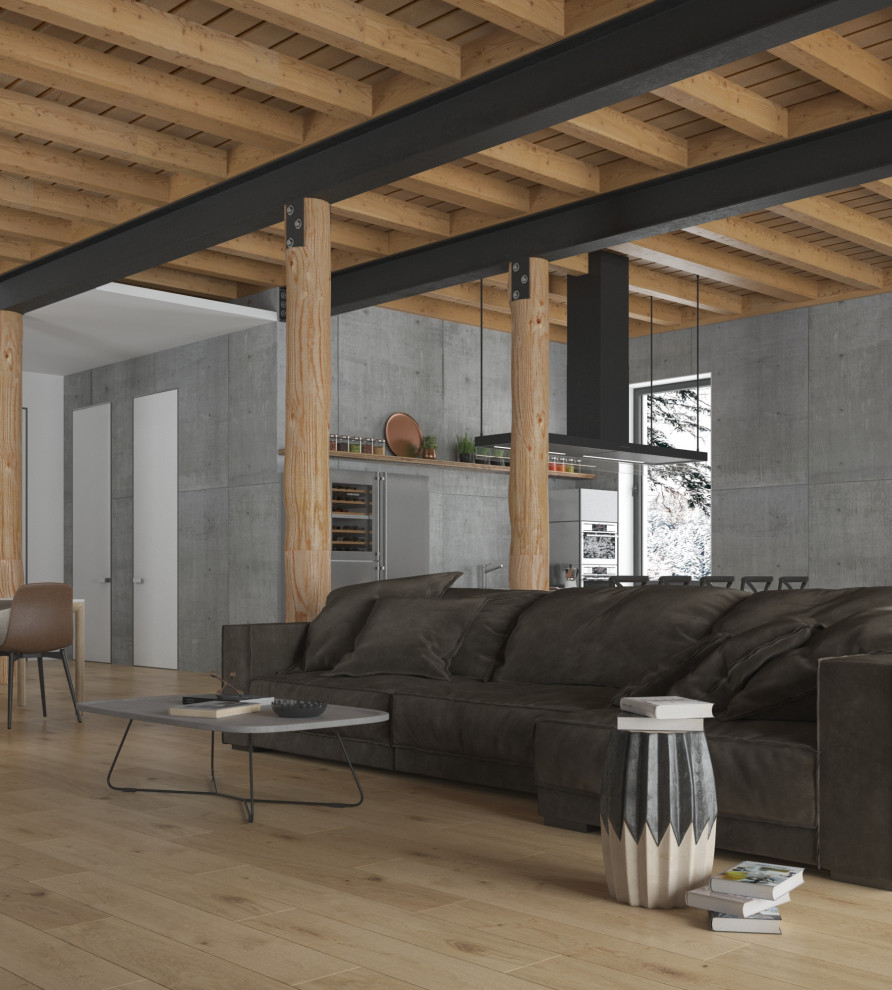 Дизайн-проект интерьера загородного дома (из бруса)