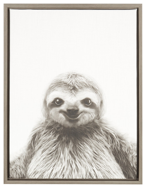 Framed Canvas Wall Art sylvie sloth 18x24, gray framed canvas wall artsimon te tai Framed Canvas Wall Art sylvie sloth 18x24, gray framed canvas wall artsimon te tai