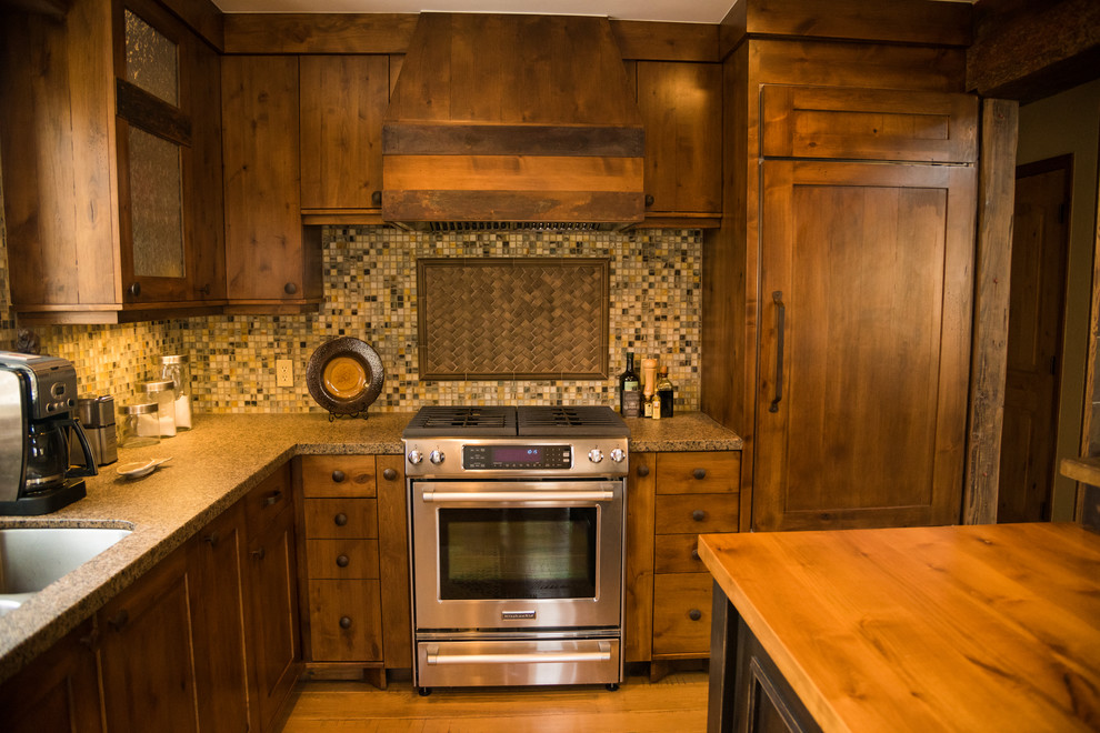 Inspiration for a rustic kitchen remodel in Denver