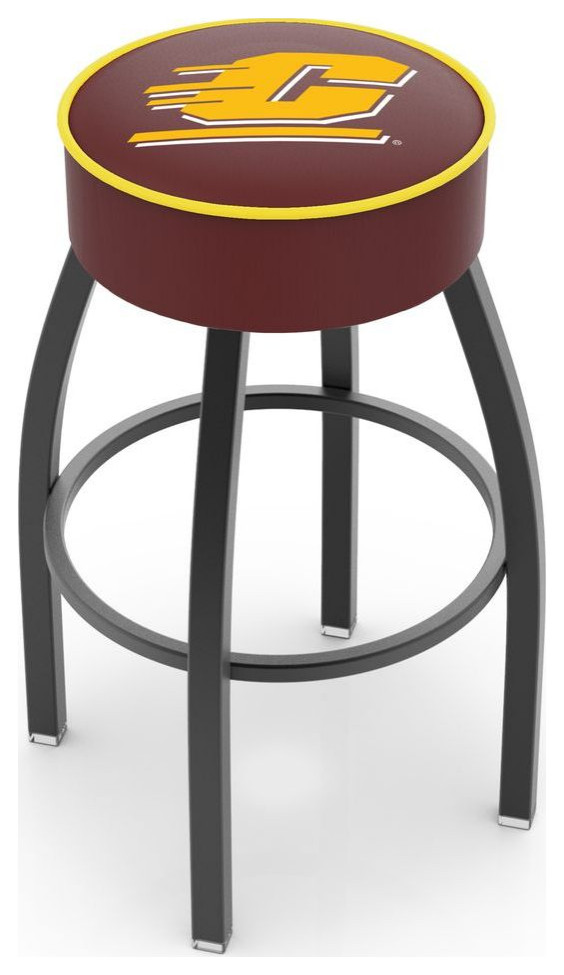 Holland L8B1 Central Michigan 25" Swivel Counter Stool Black Contemporary Bar Stools And
