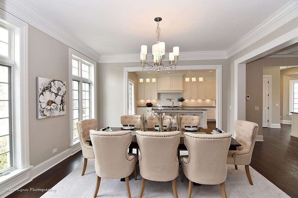 Transitional dining room photo in Chicago