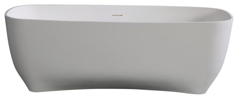 ALFI brand AB9980 67" White Matte Solid Surface Resin Bathtub