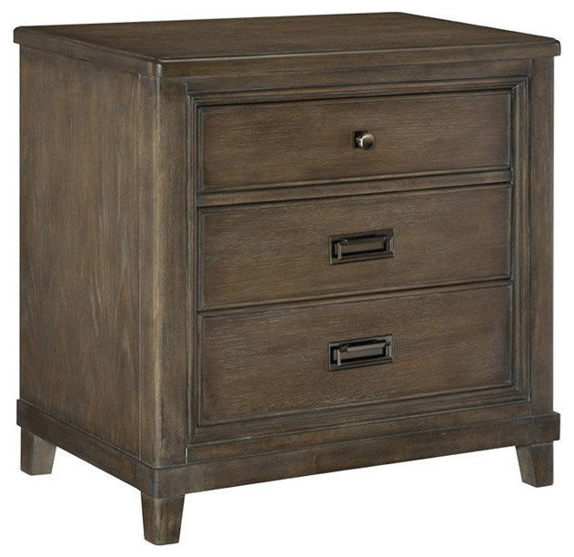 American Drew Park Studio 3 Drawer Nightstand Transitional Nightstands And Bedside Tables