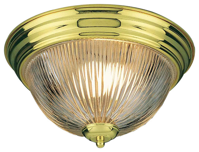 Volume Lighting 2 Light Polished Brass Flush Mount Ceiling Fixture