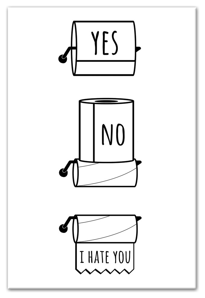 Toilet Paper Etiquette 12x18 Canvas Wall Art Contemporary Prints