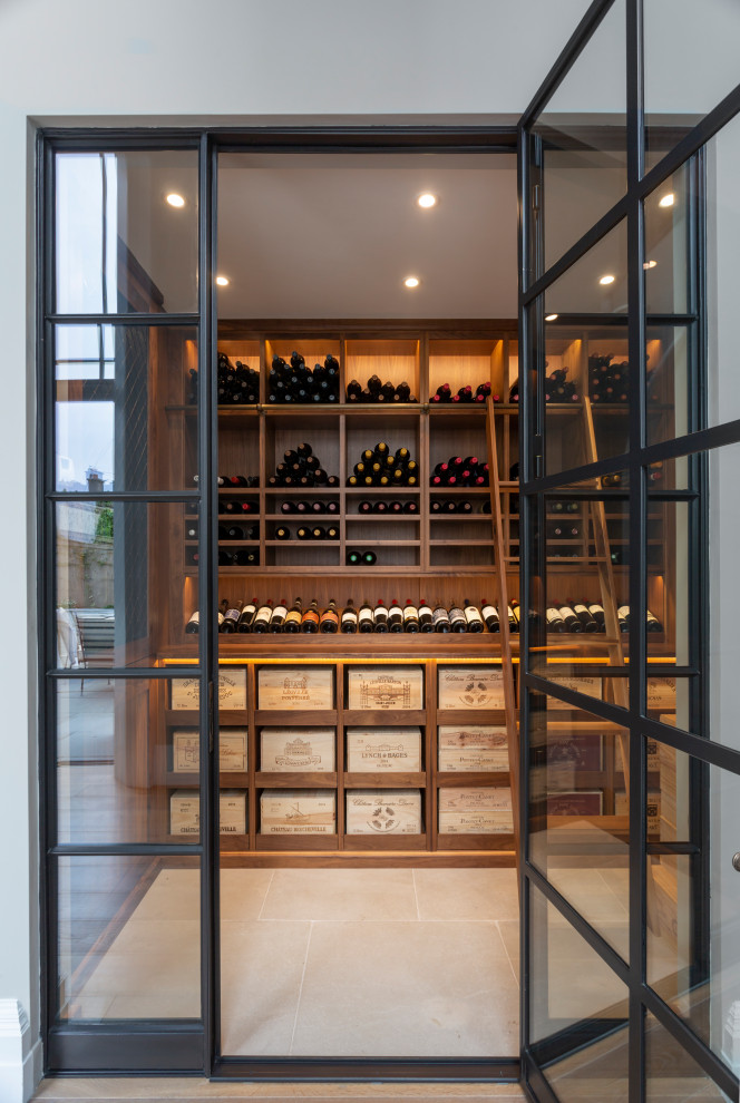 Example of a transitional wine cellar design in Dublin