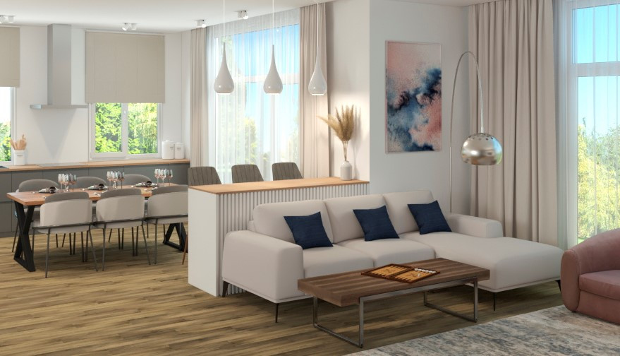 Загородный дом 120 кв м ( 1 этаж)