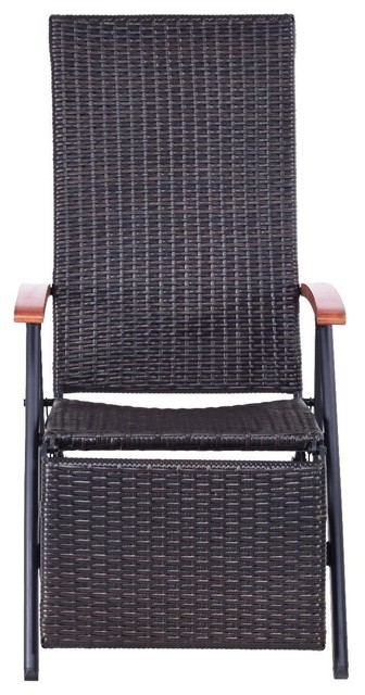 Modern Garden Folding Rattan Aluminum, Outdoor Furniture Recliner Chair