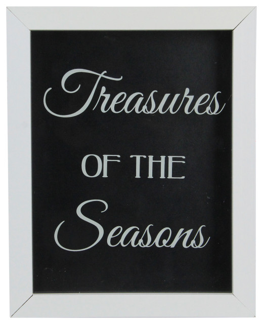 10" White Treasures of the Seasons Keepsake Shadow Box Contemporary
