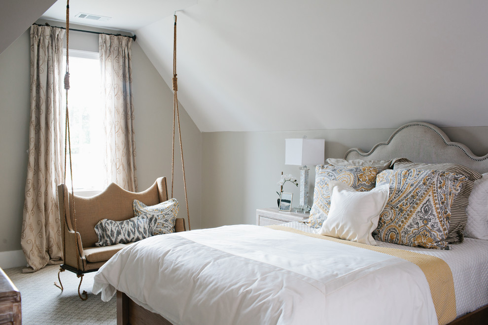 Example of a transitional bedroom design in Birmingham