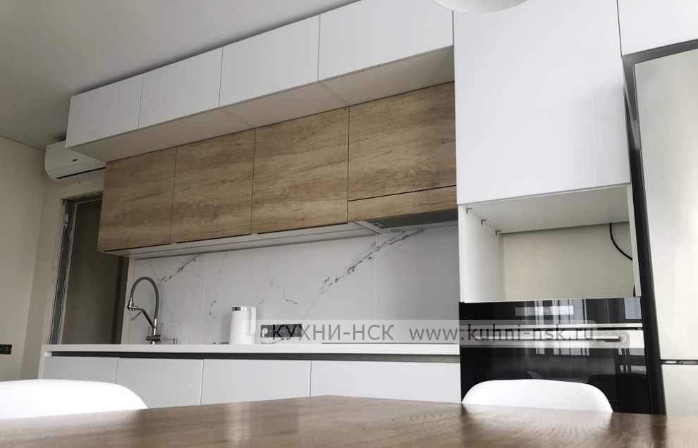 Прямая кухня белая с деревом: идеальное сочетание белой кухни и теплого дерева