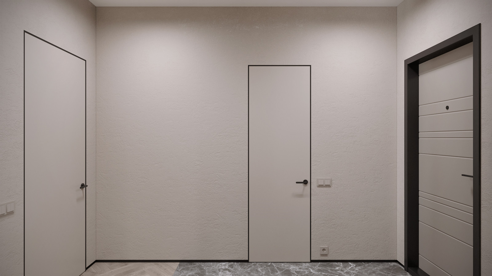 3к студия монохромный интерьер в стиле Современной классики