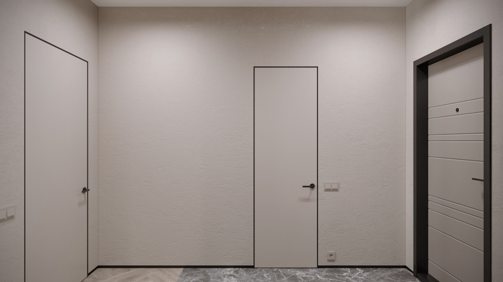 3к студия монохромный интерьер в стиле Современной классики