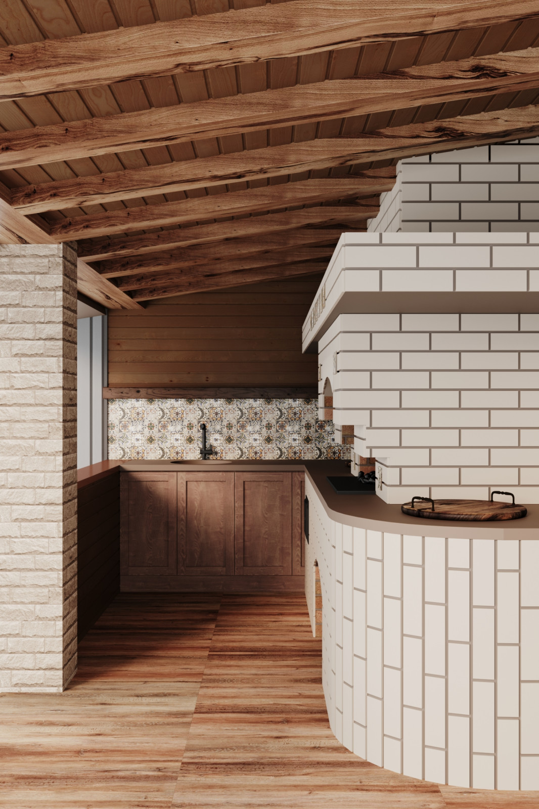 Летне-зимний домик для барбекю.