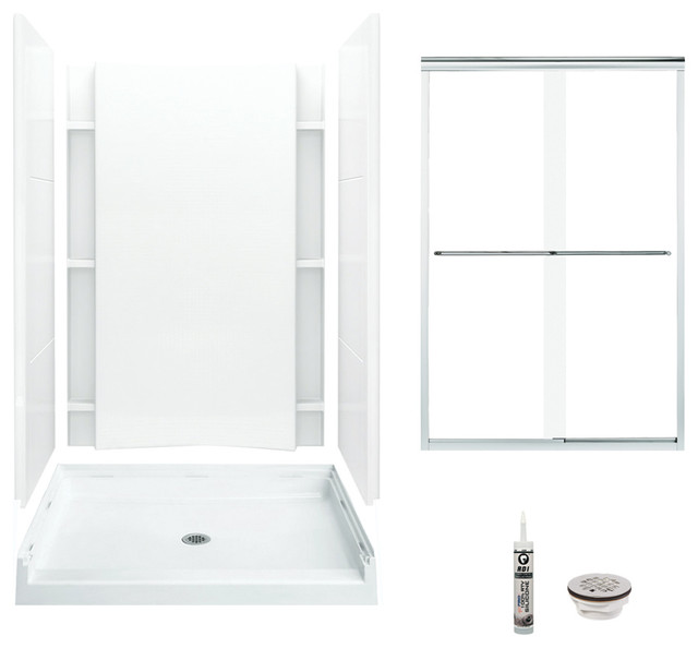Sterling Accord Vikrell Center Drain Alcove Shower Kit 72"x24"x48