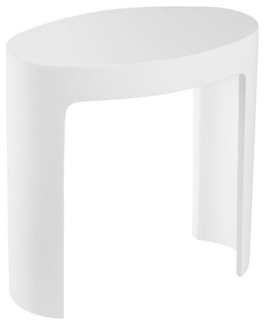 17 in. Shower Bench in Pure Acrylic Stone in Matte White Modern
