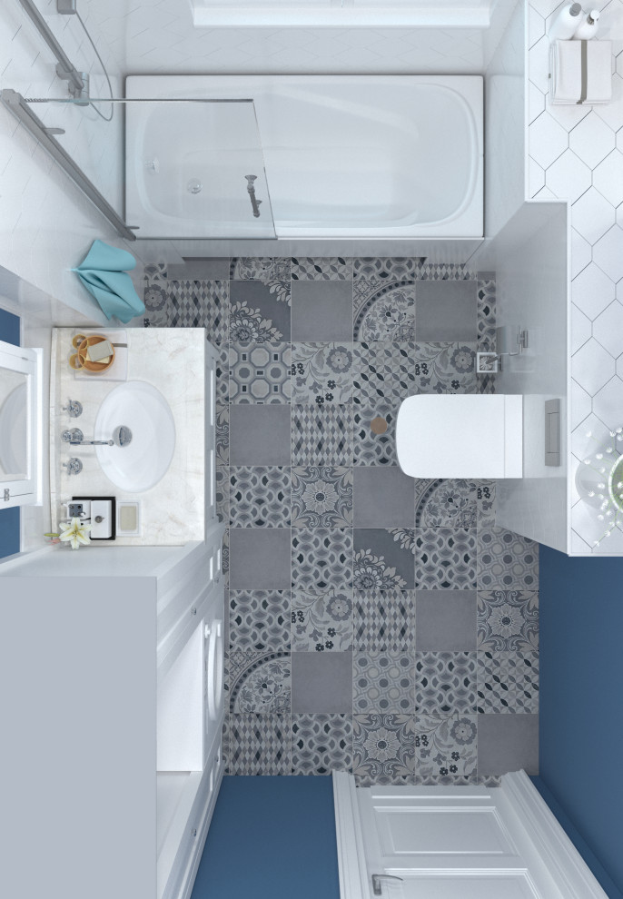 Санузел с окном в частном доме