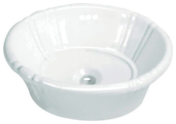 Fauceture EV18157 Vintage Vitreous China Drop-in Bathroom Sink, White