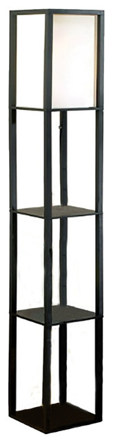 Square Etagere Floor Lamp Storage And Display Shelf Contemporary