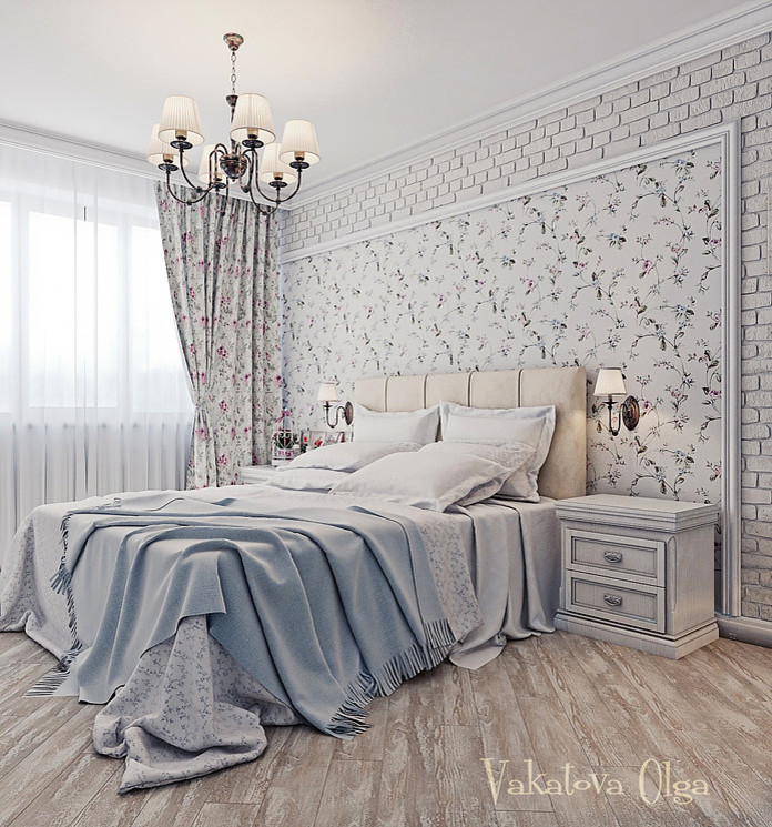 Интерьер спальни в стиле прованс.