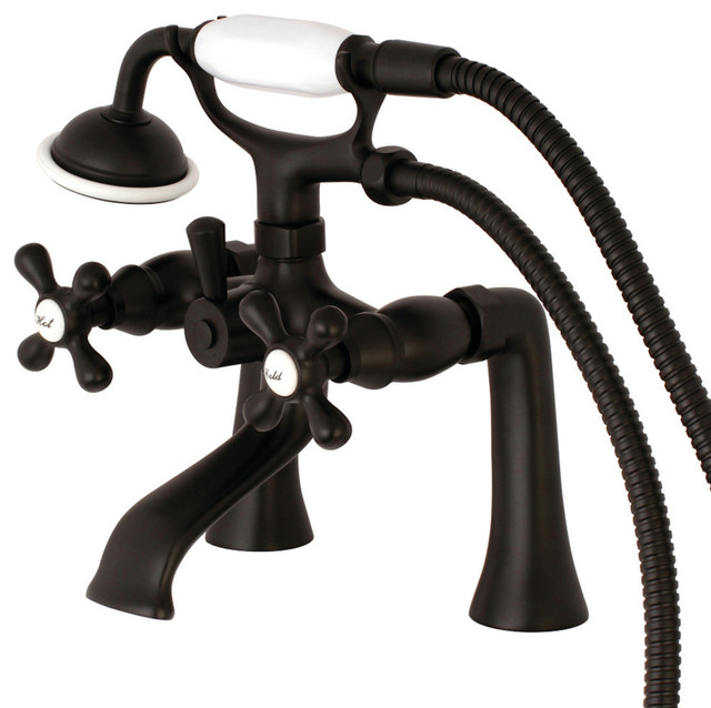 Kingston Brass Clawfoot Tub Faucet With Hand Shower, Matte Black