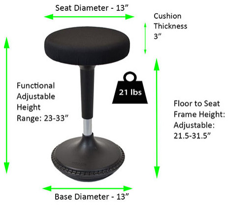 Black Tall Swivel Active Balance Chair - Contemporary - Office Chairs ...