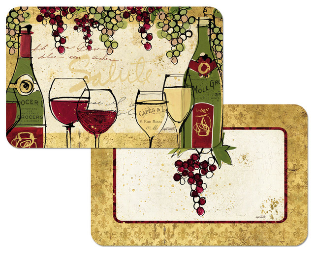 Grape Themed Vinyl Plastic Placemats Traditional Placemats by J.Mark Kitchen and Home Decor