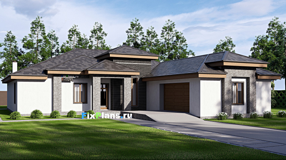 Проект одноэтажного дома 23х20м S286м2 F-17297