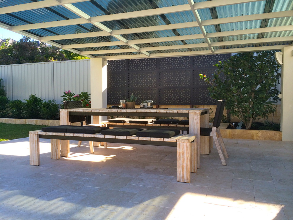 Design ideas for a mid-sized contemporary patio in Perth.
