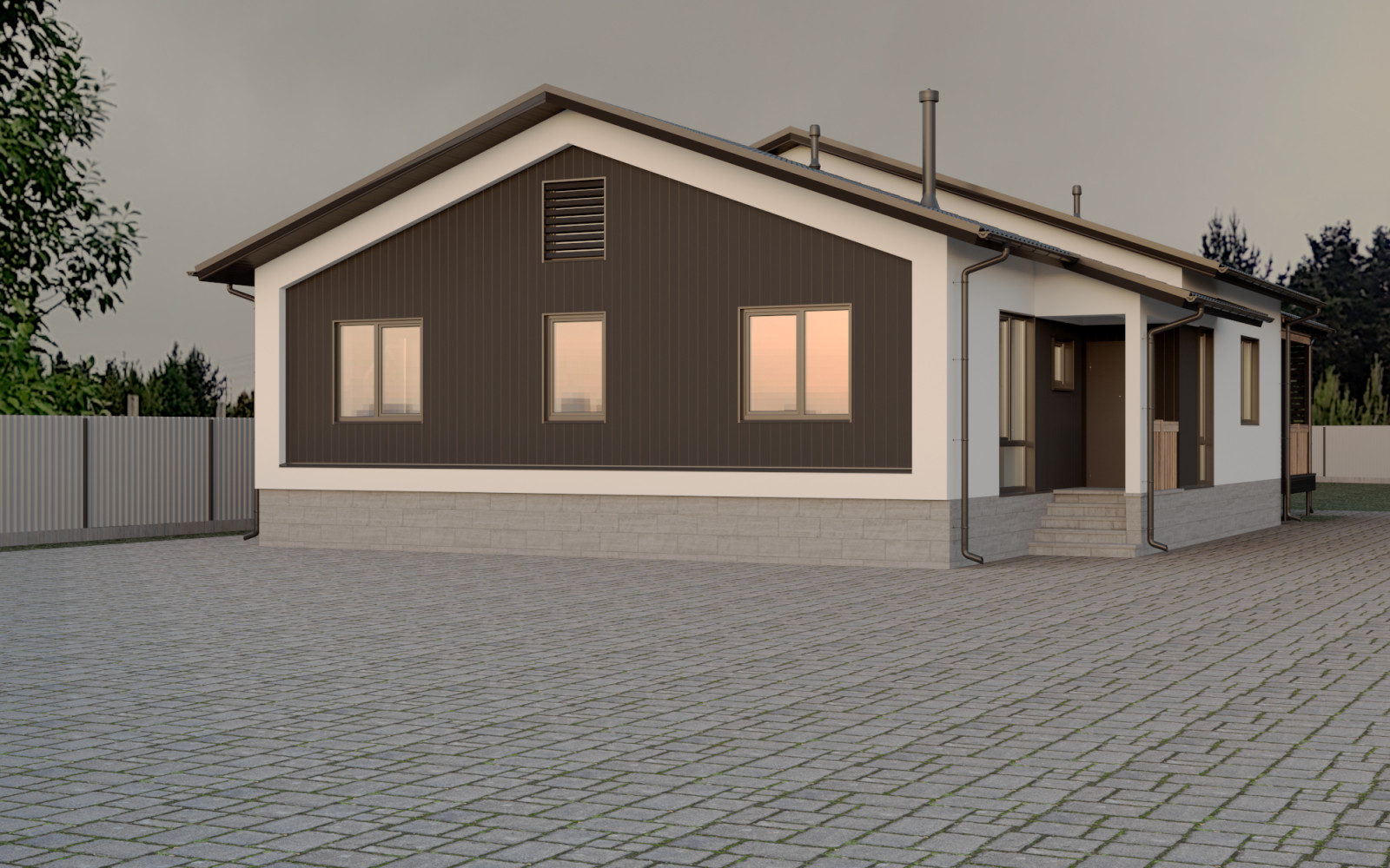 Проект одноэтажного дома 140м.кв.