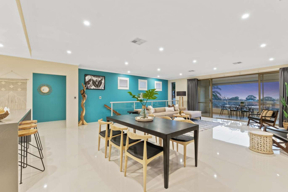 Beach style dining room in Perth.