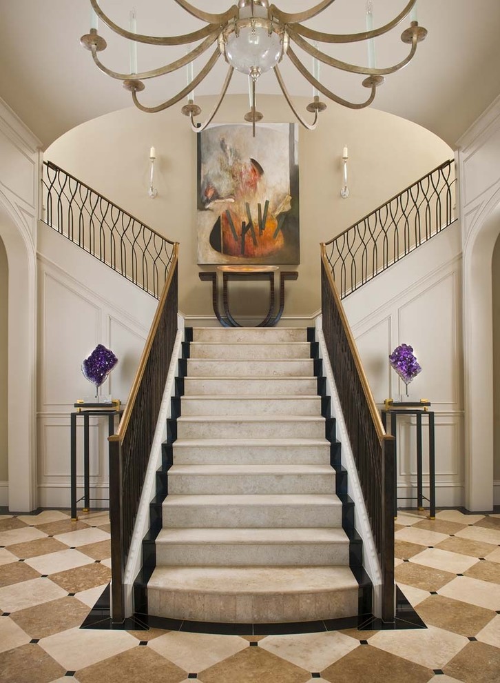 Inspiration for an expansive traditional staircase in Dallas.