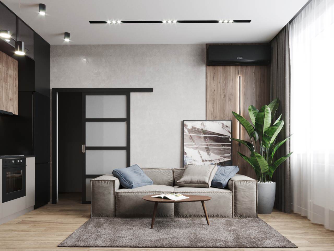 Квартира в современном стиле с кофейными оттенками