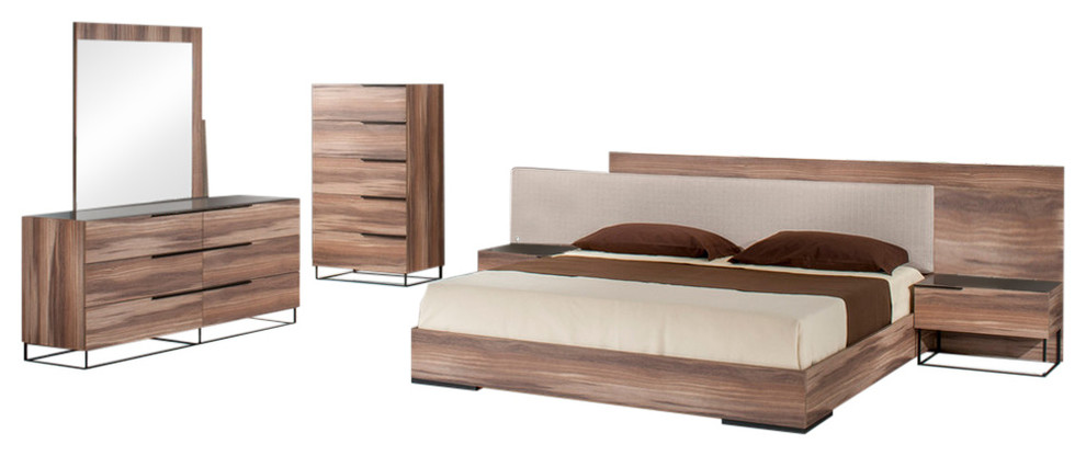 Nova Domus Matteo Italian Modern Walnut 5 Piece Bedroom Set Nova Domus Matteo Italian Modern Walnut
