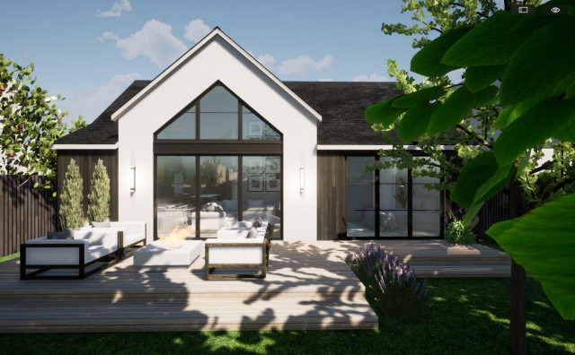 New House architectural  project contemporary-deck