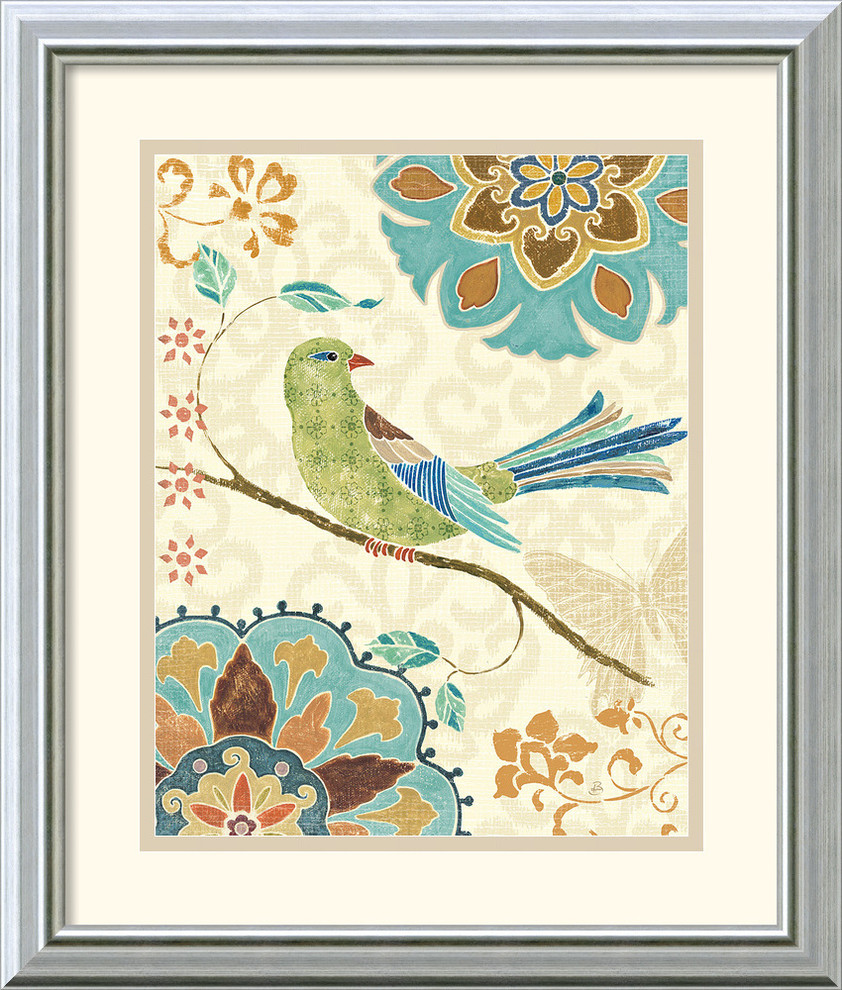 Daphne Brissonnet 'Eastern Tales Birds II' Framed Art Print