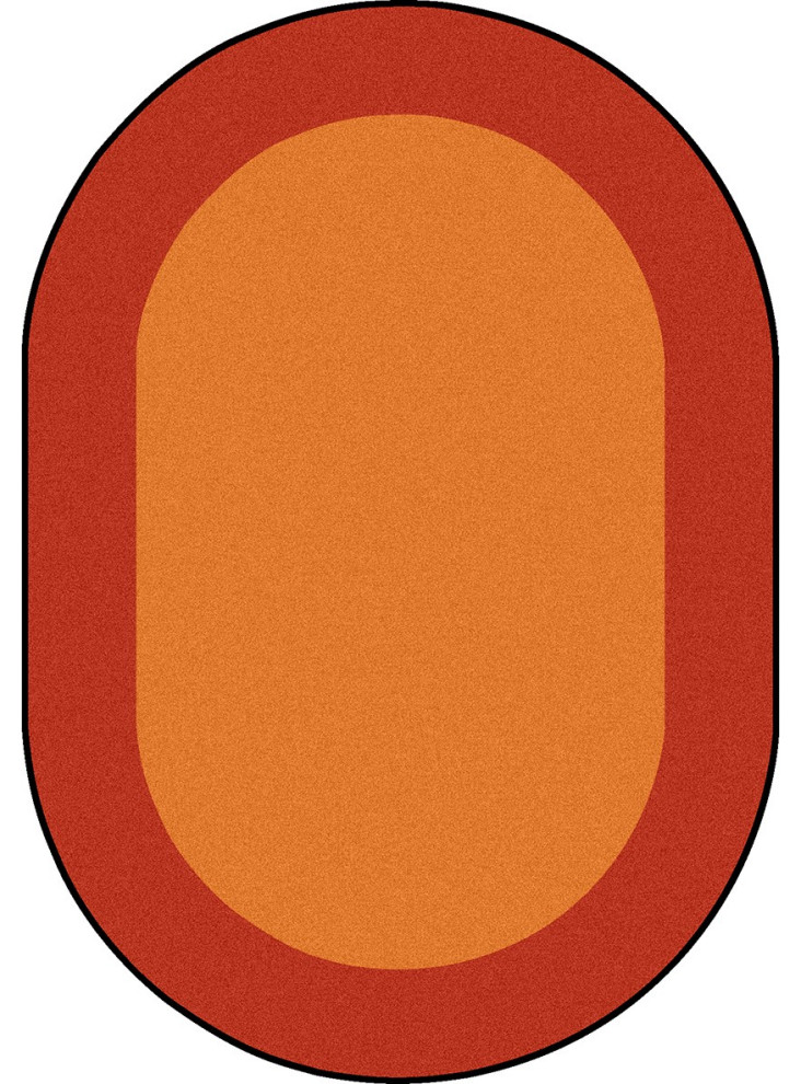 All Around 5'4" X 7'8" Oval Area Rug, Color Orange