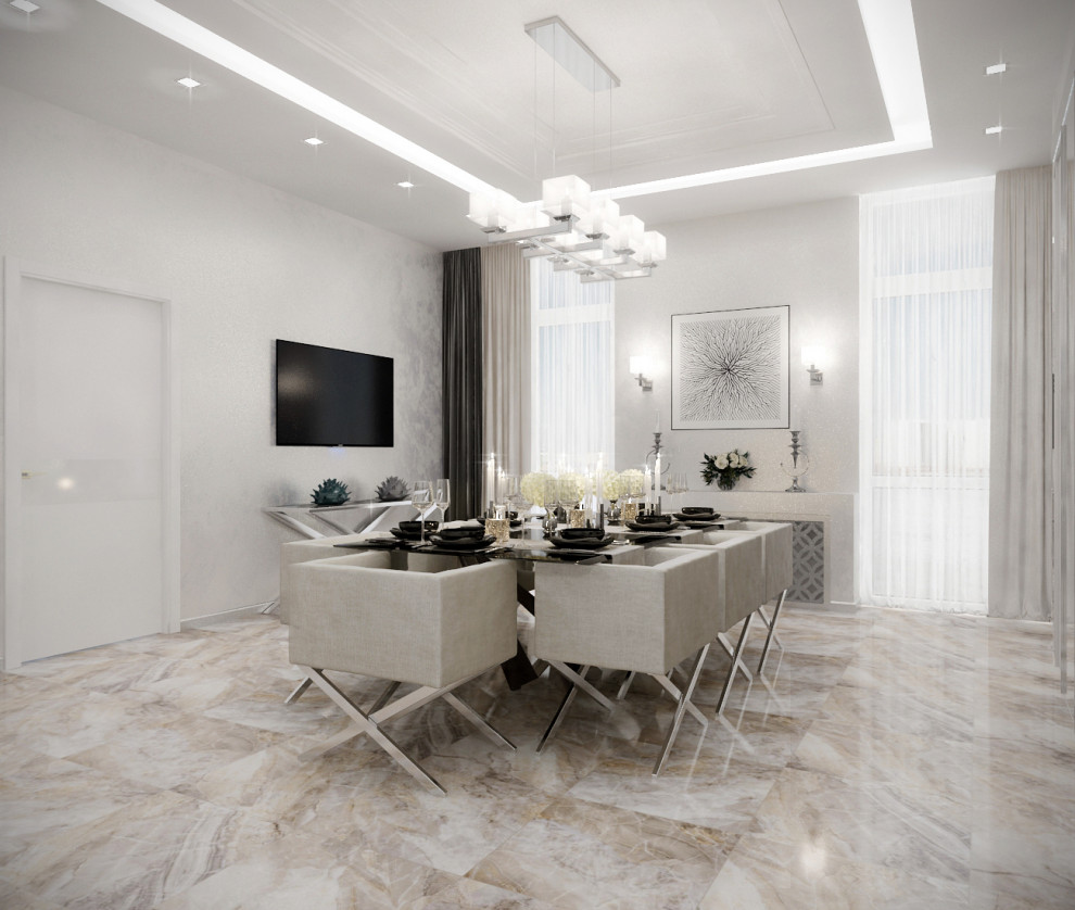 Гостиная и столовая в частном доме