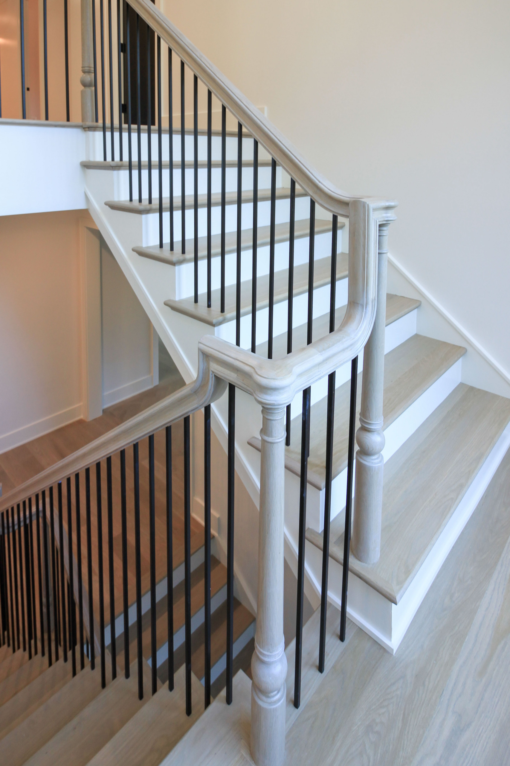 93_Captivating Light Wood Railing System with Black Spindles, Arlington VA 22207