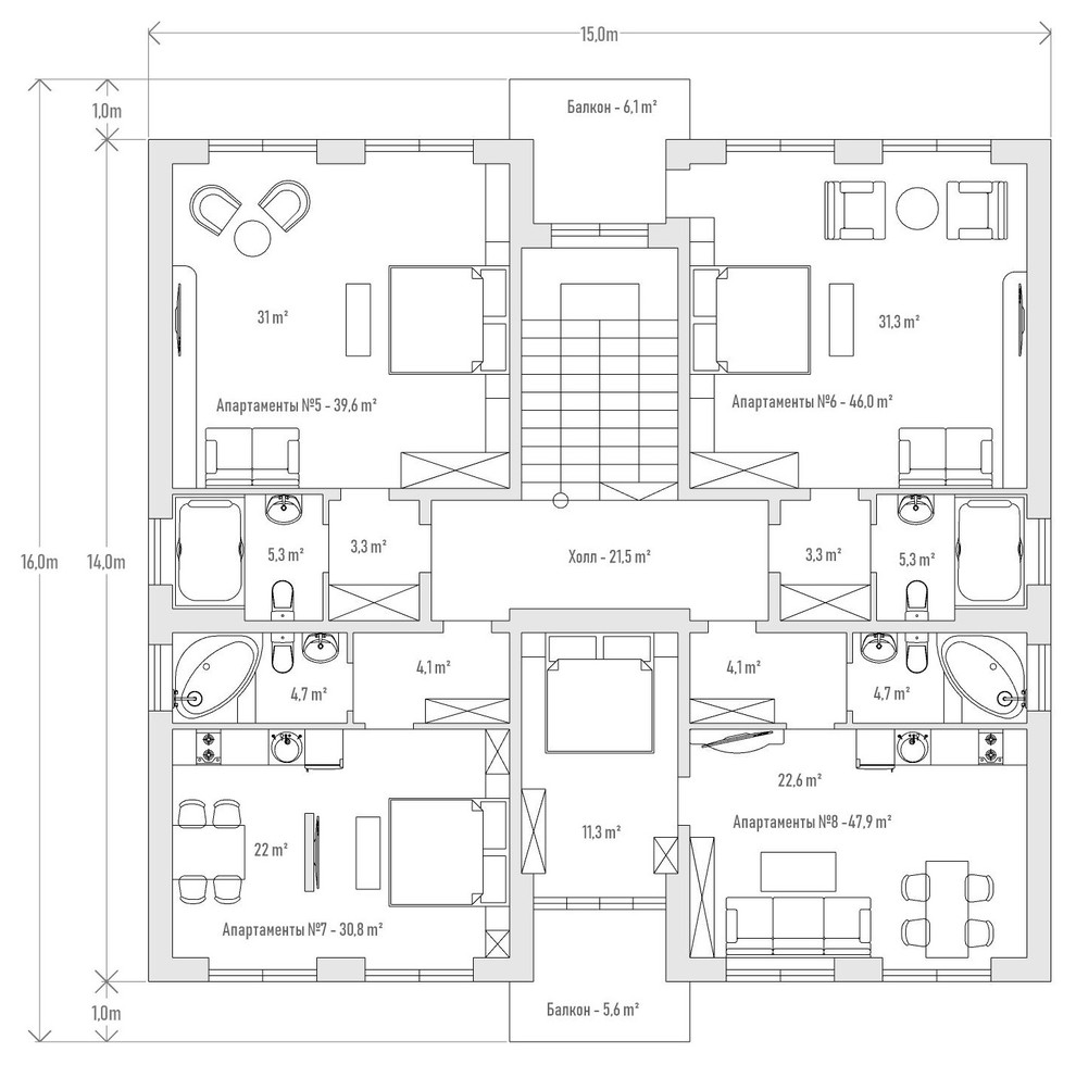 Многоквартирный дом клубного типа 001