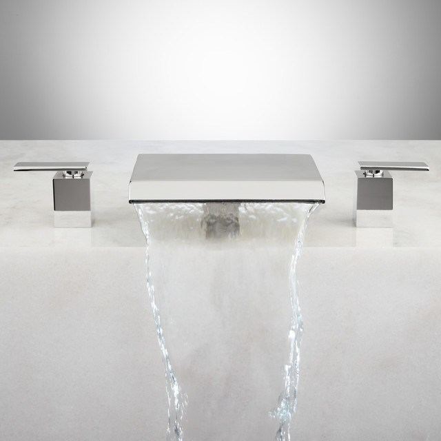 Lavelle Waterfall Roman Tub Faucet Transitional Bathroom Sink