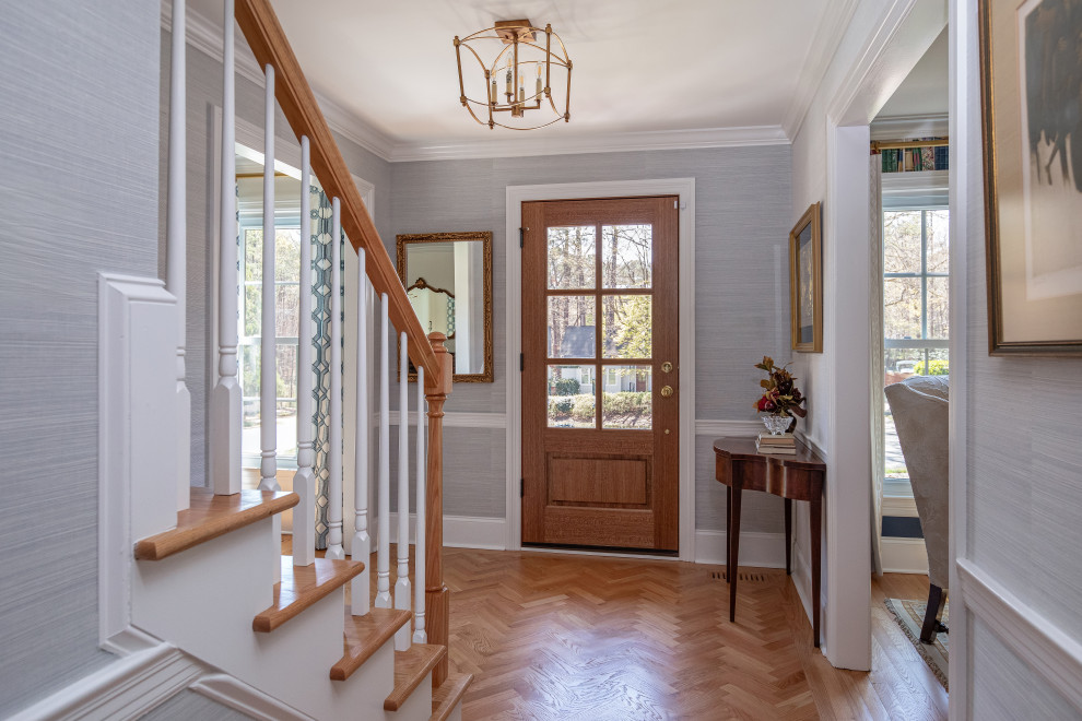 Entryway - transitional entryway idea in Raleigh