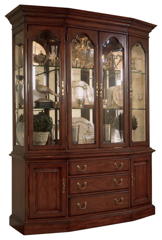American Drew Cherry Grove Canted China Cabinet American Drew Cherry Grove Canted China Cabinet