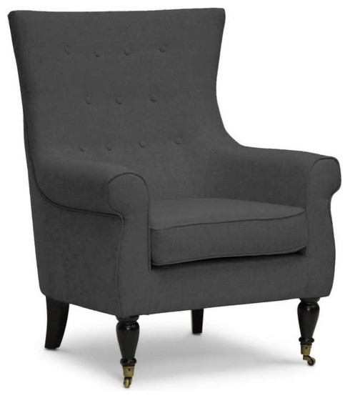Osmaston Gray Linen Modern Accent Chair