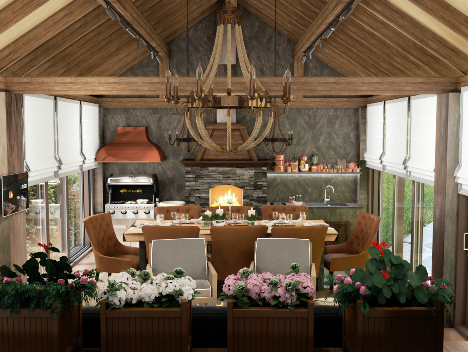 Дизайн интерьера веранды